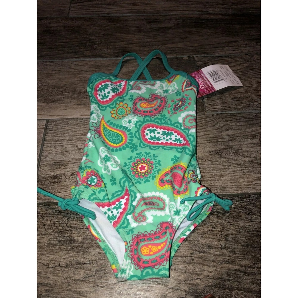 NEW KANU 18M Baby‎ Toddler Girls 18 Month One Piece Bathing SwimSuit Green
